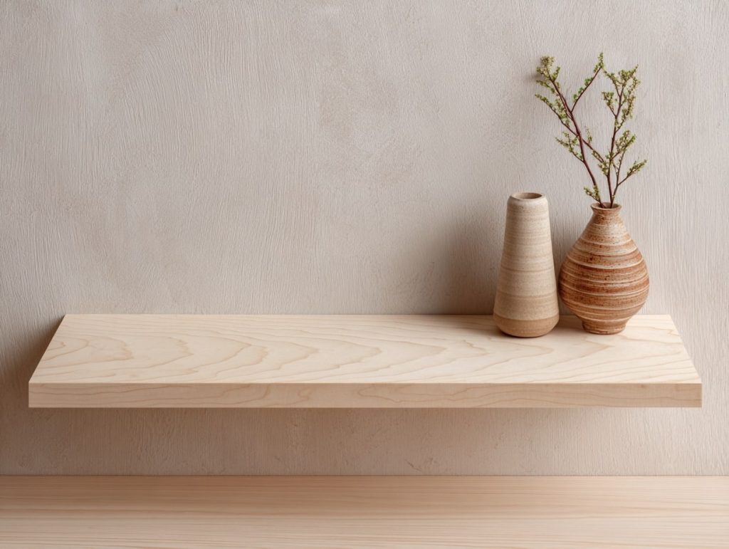 Maple wall shelf