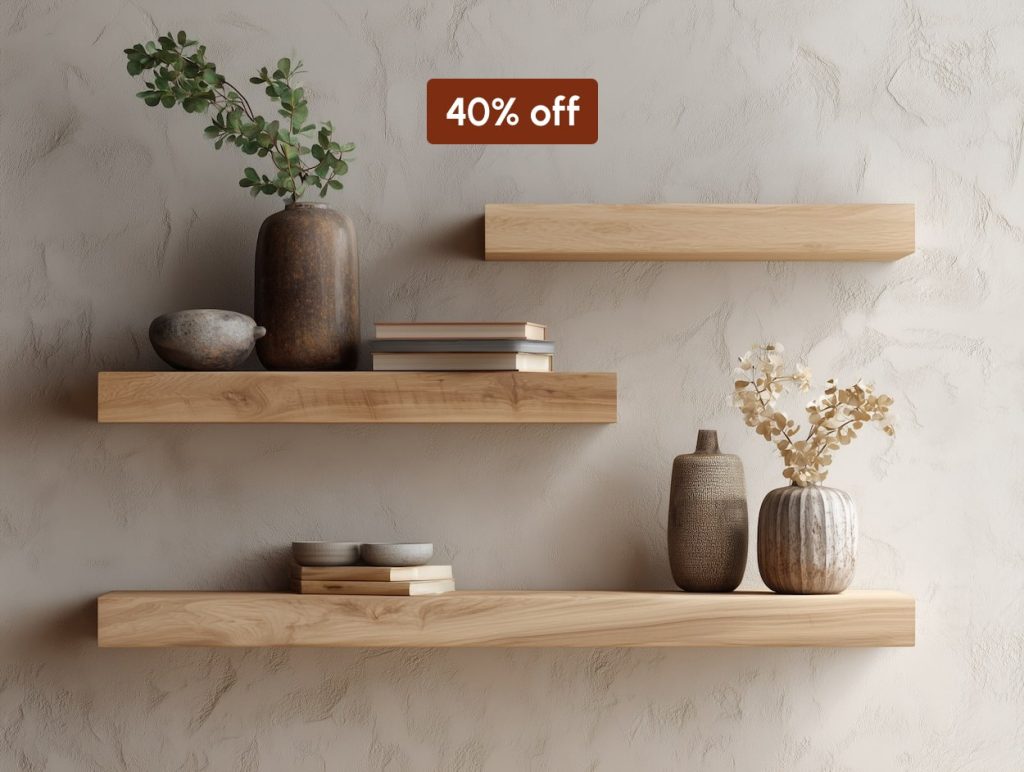 Solid Oak Short Shelves