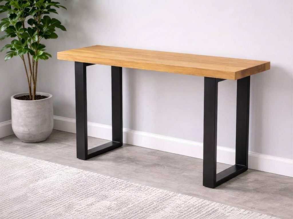 solid oak console table